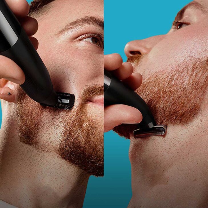 ماشین اصلاح براون XT3100 در حال استفاده روی صورت
