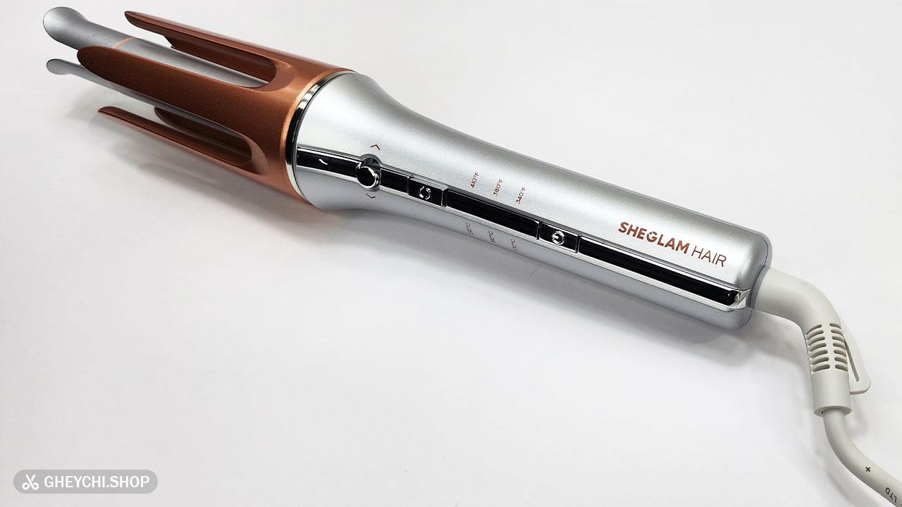 عبارت sheglam hair روی بدنه دستگاه فرکننده شیگلم